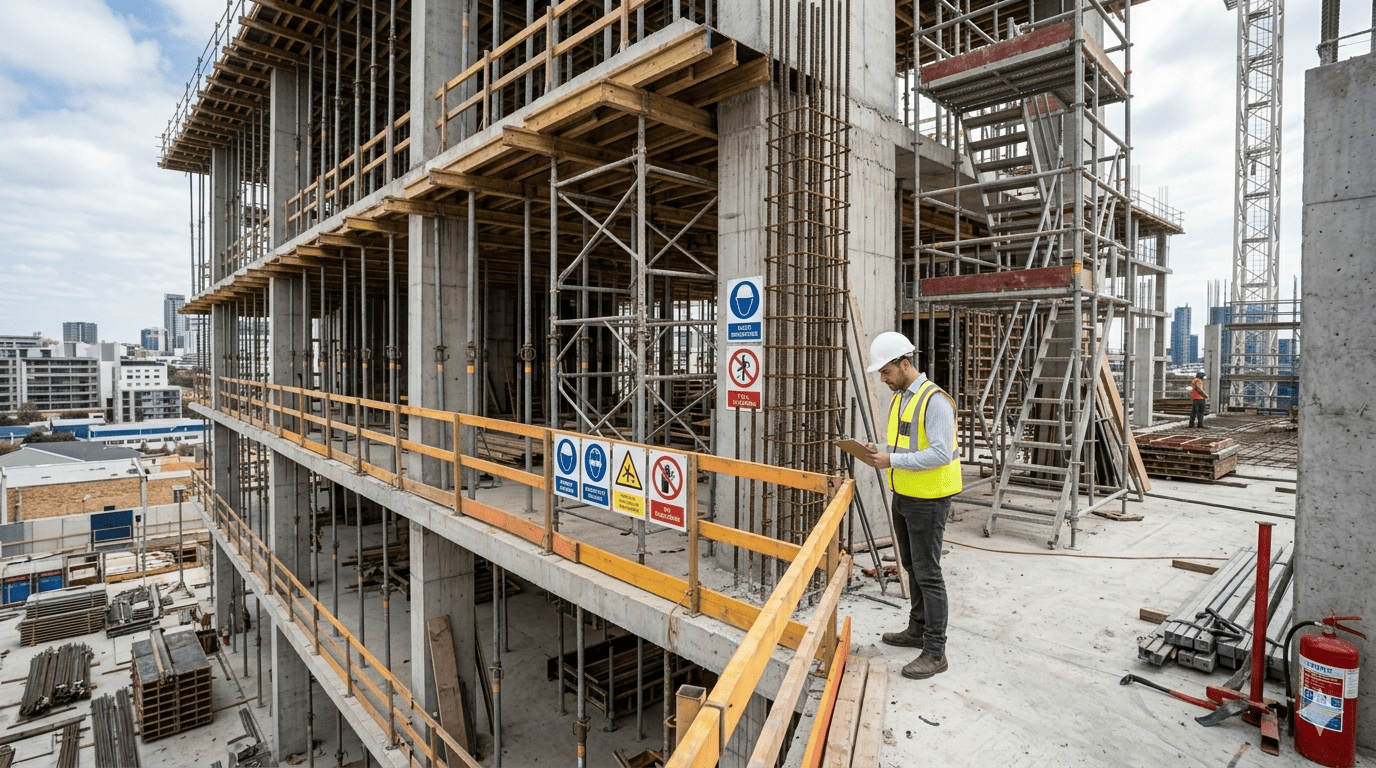 Temporary works and structural interface inspection on site