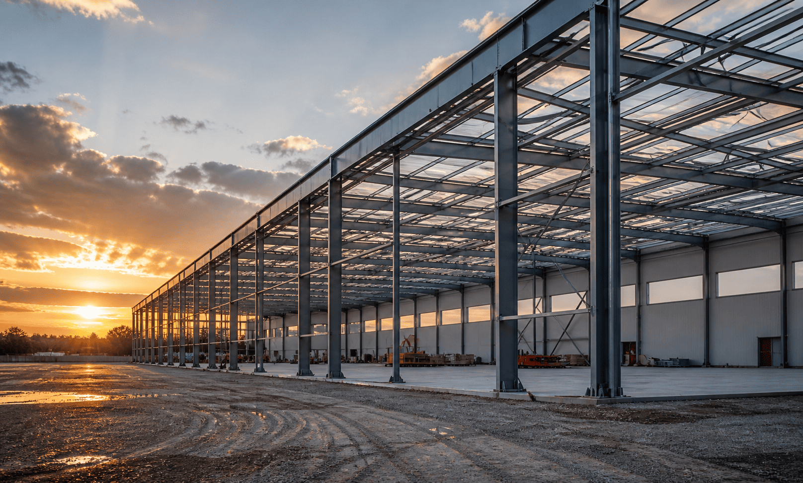 Steel portal frame industrial building