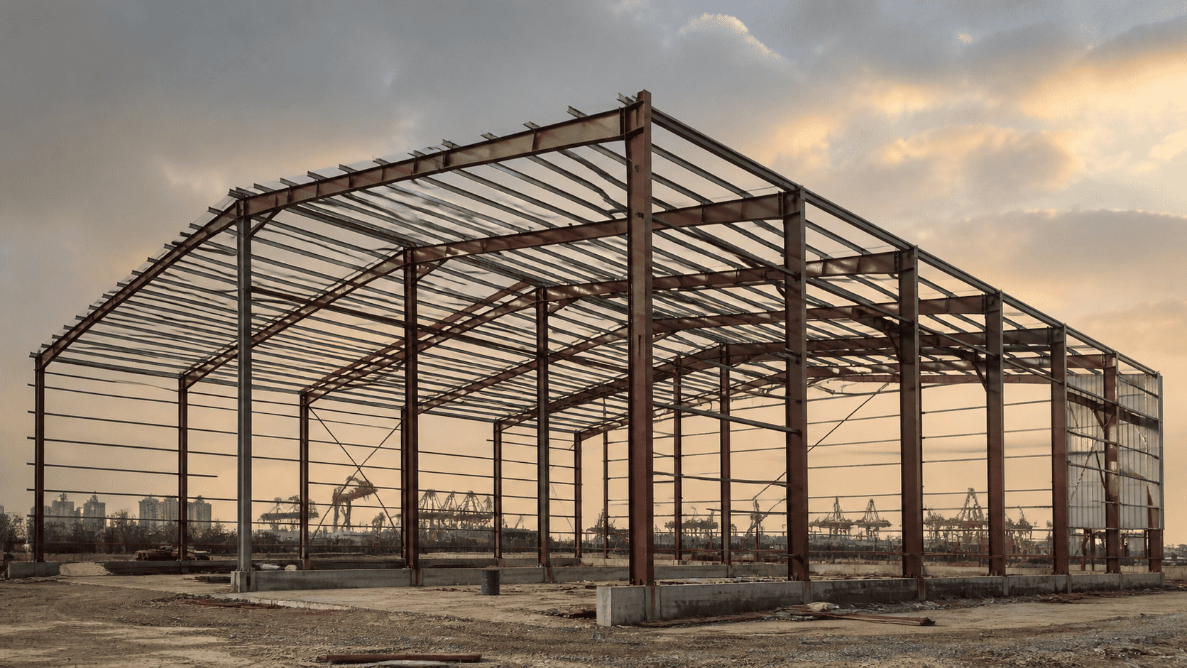 PEB warehouse — 32 m clear span