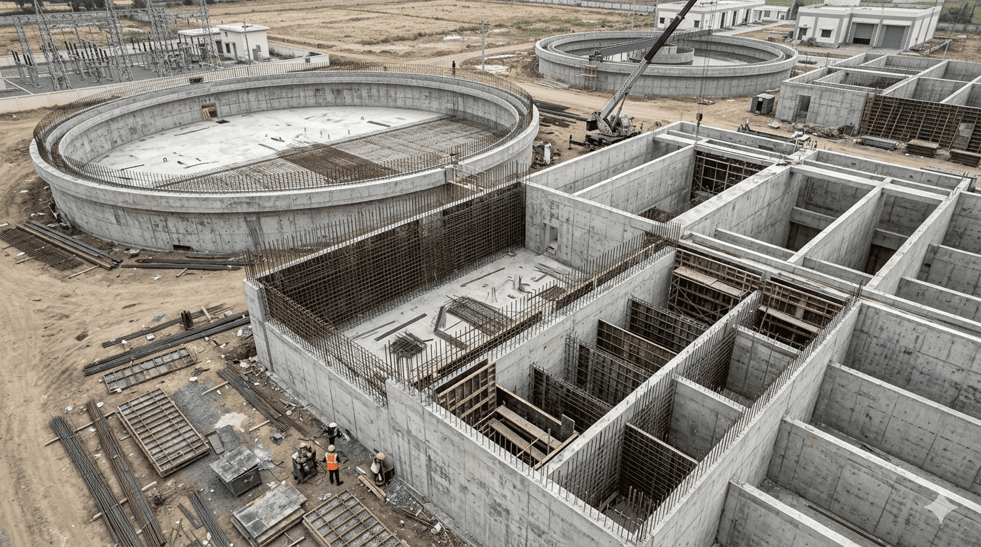 RCC liquid retaining tank structure